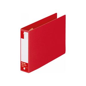 【商品名】 （まとめ） ライオン事務器ペットファイル B6ヨコ 2穴 180枚収容 背幅35mm 赤 No.60-B6E 1冊 【×5セット】