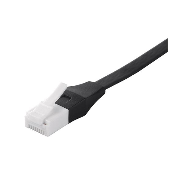 【商品名】 （まとめ） バッファローツメの折れないLANケーブル カテゴリー6a ストレート フラットタイプ ブラック 0.5m BSLS6AFU05BK 1本 【×2セット】