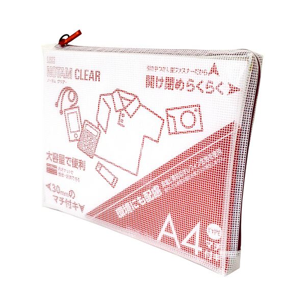 【商品名】 （まとめ） サクラクレパスノータム クリアー A4タイプ マチ付 レッド UNCM-A4#19 1個 【×2セット】