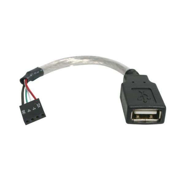 【商品名】 Star Tech.com PCケース／マザーボード接続用USB2.0ケーブル 15cm USB A（メス）-4ピンUSBマザーボードヘッダー（メス） USBMBADAPT 1本