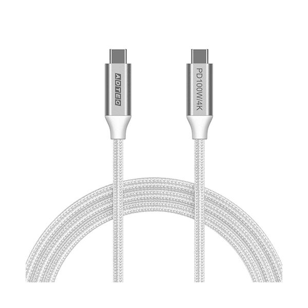 【商品名】 アドテックType-C to C ケーブル （4K・PD100W／10Gbps） 1.5m ホワイト APC-V1510CC-4KU3G2-W1本