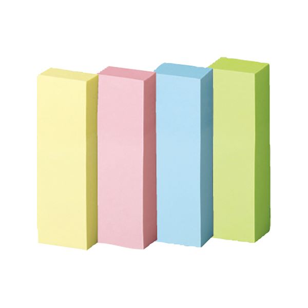 【商品名】 TANOSEE強粘着ふせん 50×15mm パステルカラー・4色 1セット（60冊：20冊×3パック）