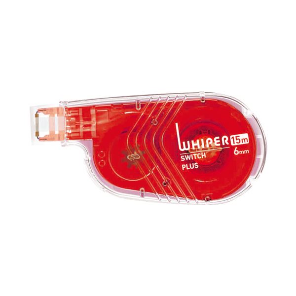 【商品名】 プラス 修正テープホワイパースイッチ 本体（簡易パッケージ） 6mm幅×15m レッド WH-1516 RD 1セット（10個）