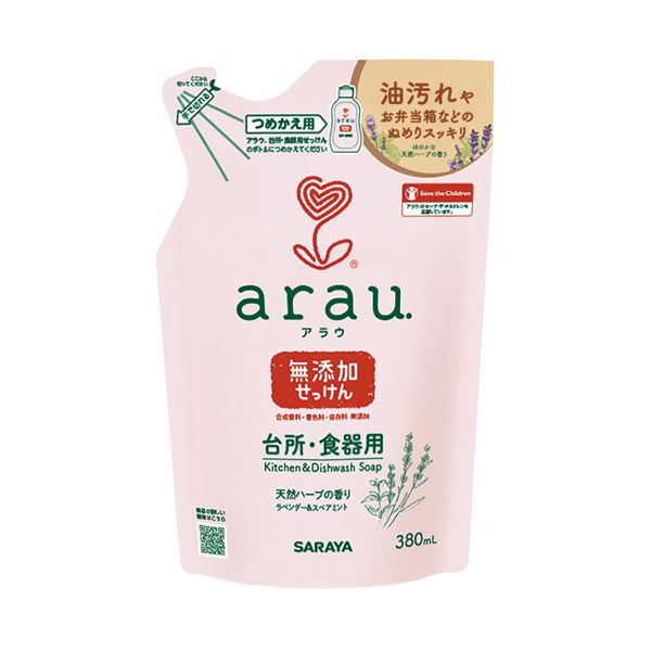 【商品名】 （まとめ） サラヤアラウ.台所・食器用せっけん 詰替 380m L 1個 【×10セット】