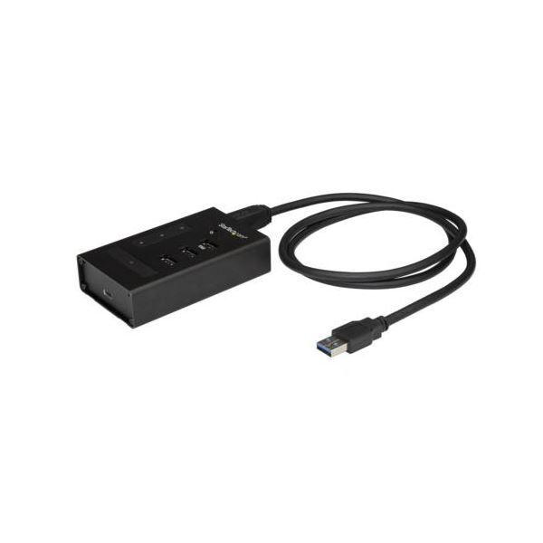 【商品名】 Star Tech.com 4ポートUSB3.0ハブ 金属ケース USB-A×3口／C×1口 5Gbps 産業用 ブラックHB30A3A1CST 1個