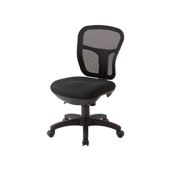 【商品名】 TRUSCOオフィスチェア 背面メッシュタイプ ブラック MC-2-BK 1脚 組立式