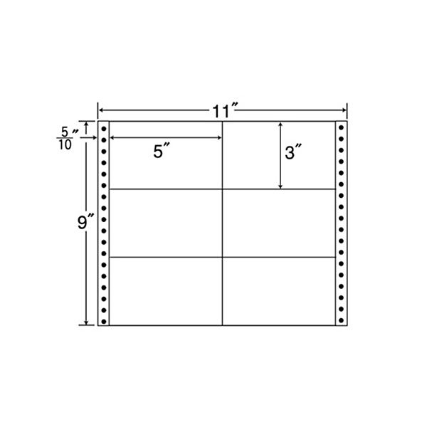 【商品名】 東洋印刷ナナフォーム 連続ラベル Mタイプ 11×9インチ 6面 127×76mm 荷札サイズ M11A 1箱（500折）