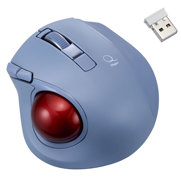 【商品名】 Digio2 無線 小型静音親指トラックボール 5ボタン／レーザー MUS-TRLF224BL ブルー 【ジャンル・特徴】 いつもそばに…静かで小さな親指トラックボール[Q]。 [ MUS