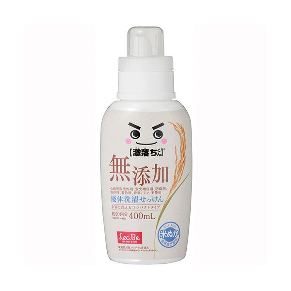 【商品名】 （まとめ） レック 激落ちくん無添加液体洗濯せっけん 本体 400ml C00908 1本 【×5セット】