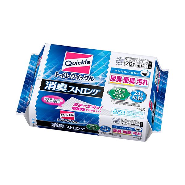 【商品名】 （まとめ） 花王トイレクイックル 消臭ストロング つめかえ用 1パック（20枚） 【×10セット】