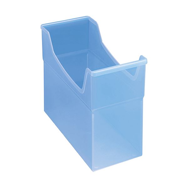 【商品名】 （まとめ） ライオン事務器フリーボックス PP製 A4ヨコ 背幅155mm 透明ブルー FB-135P 1個 【×5セット】