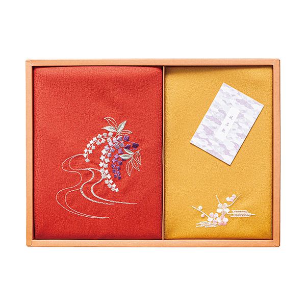 【商品名】 洛北 刺繍入り二巾風呂敷 & 刺繍入り金封包み 赤 二巾風呂敷71×70cm、金封包み38×37cm B1073647 【ジャンル・特徴】 洛北 刺繍入り二巾風呂敷 & 刺