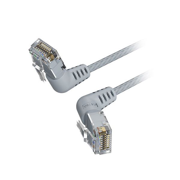 【商品名】 【10本セット】 VENTION Cat.6a LANケーブル UTP 直角コネクタ 360°スイングタイプ グレー 0.5m グレー IB-0262X10 [ IB-0262X10 ]