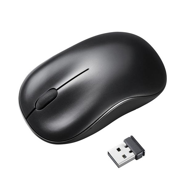 【商品名】 サンワサプライ ワイヤレスブルーLEDマウス（3ボタン） ブラック MA-WB312BK 1個 [ MA-WB312BK ]
