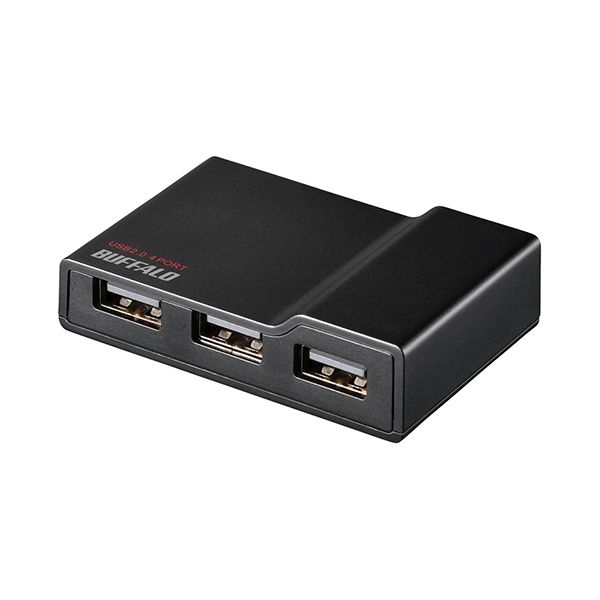 【商品名】 バッファロー USB3.0 バスパワー Type-Aハブ 4ポート ブラック BSH4A11BK 1個 【ジャンル・特徴】 USB2.0 TV/PC対応セルフパワー 4ポートハブ [ BS
